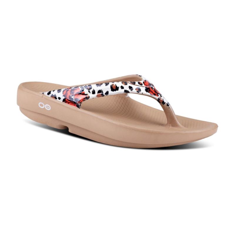 Oofos Women's OOlala Limited Sandal - Leopard Flora B1h9SqDL