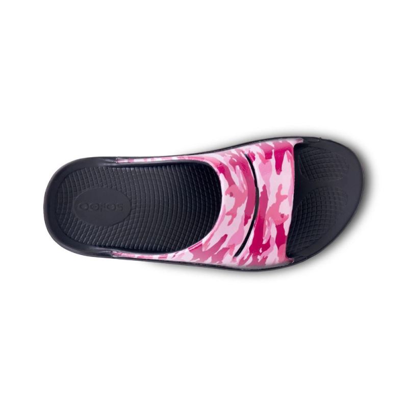 Oofos Women's OOahh Luxe Slide Sandal - Project Pink Camo WjtxUHFC