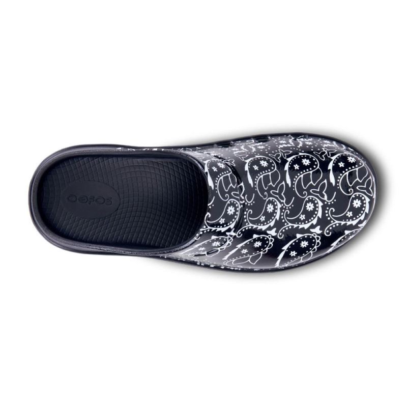 Oofos Women's OOcloog Limited Edition Clog - Black Bandana NIPOpzGZ