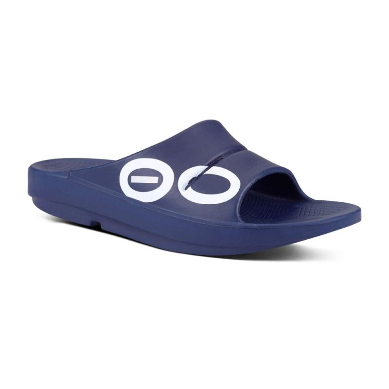 Oofos Men's OOahh Sport Slide Sandal - Navy White