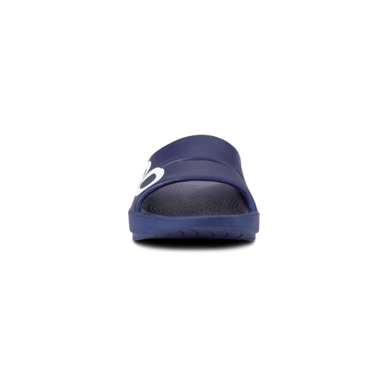 Oofos Men's OOahh Sport Slide Sandal - Navy White BTosggXl
