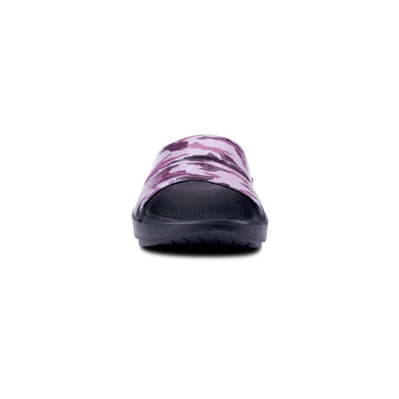 Oofos Women's OOahh Luxe Slide Sandal - Purple Camo q4dbCxxX