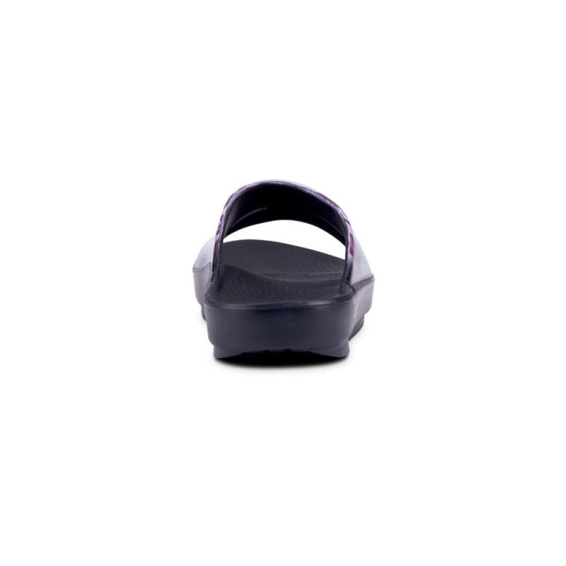 Oofos Women's OOahh Luxe Slide Sandal - Purple Camo q4dbCxxX