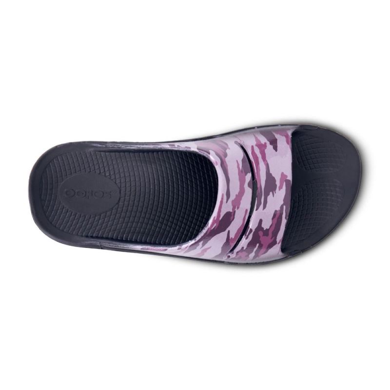 Oofos Women's OOahh Luxe Slide Sandal - Purple Camo q4dbCxxX