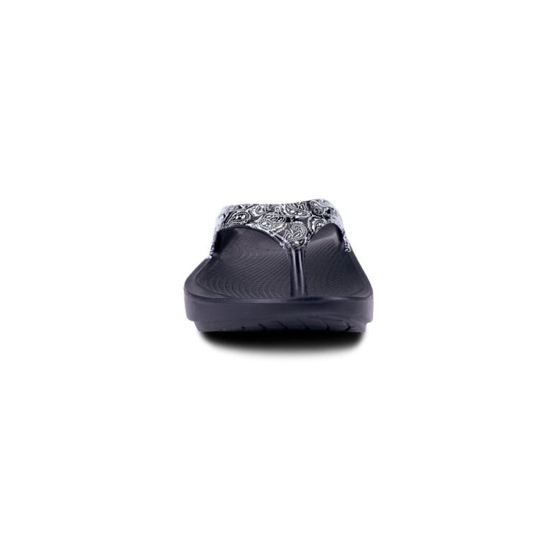 Oofos Women's OOlala Limited Sandal - Black Bandana LcVzqHYz
