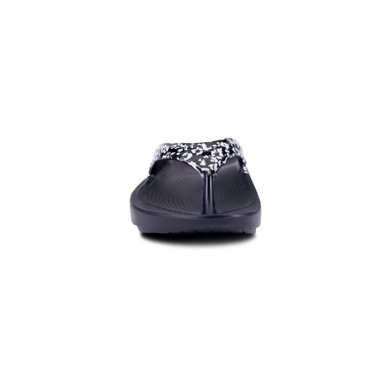 Oofos Women's OOlala Limited Sandal - Black & White Leopard EogRP89H