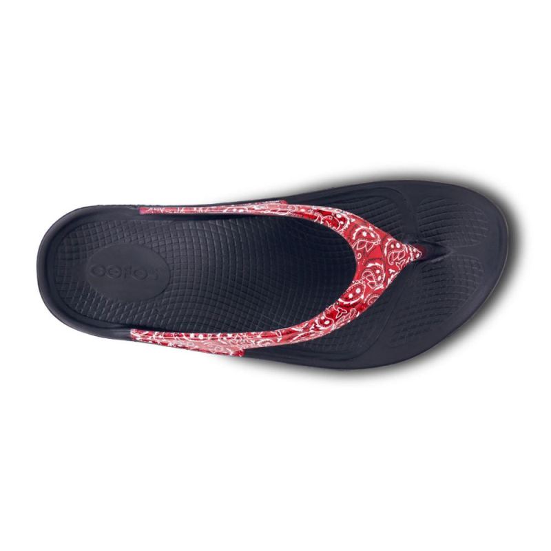 Oofos Women's OOlala Limited Sandal - Red Bandana C22vURlC