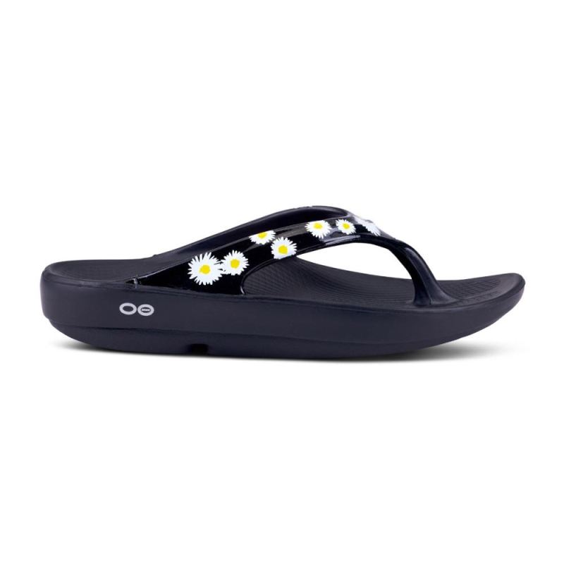 Oofos Women's OOlala Limited Sandal - Black Daisy hdvu8jJx