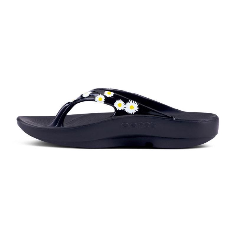 Oofos Women's OOlala Limited Sandal - Black Daisy hdvu8jJx