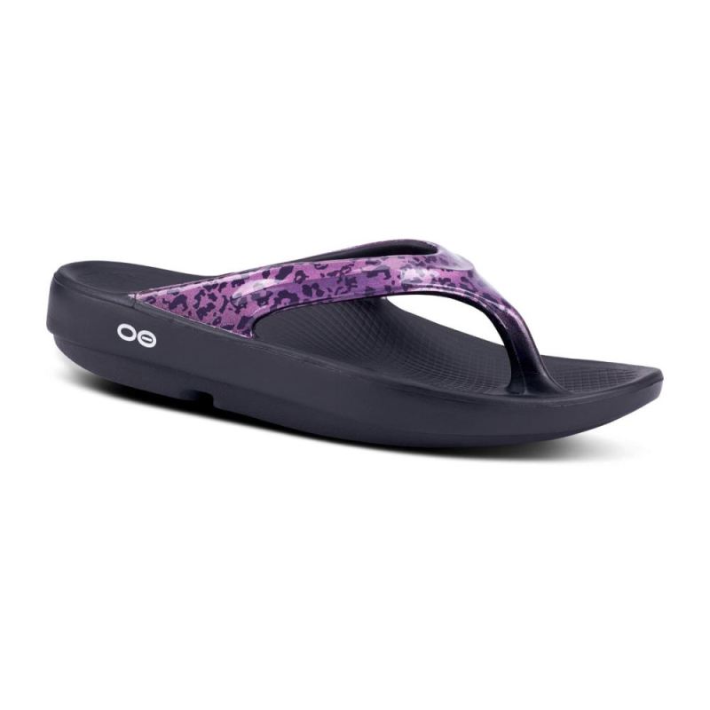 Oofos Women's OOlala Limited Sandal - Violet Leopard qs7ZwIf1
