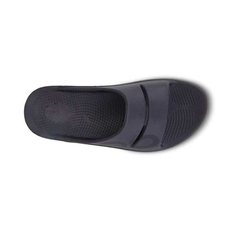 Oofos Women's OOahh Sport Slide Sandal - Black Matte 4Yok6RBs