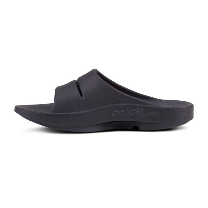 Oofos Men's OOahh Sport Slide Sandal - Black Matte MCnzEZR3