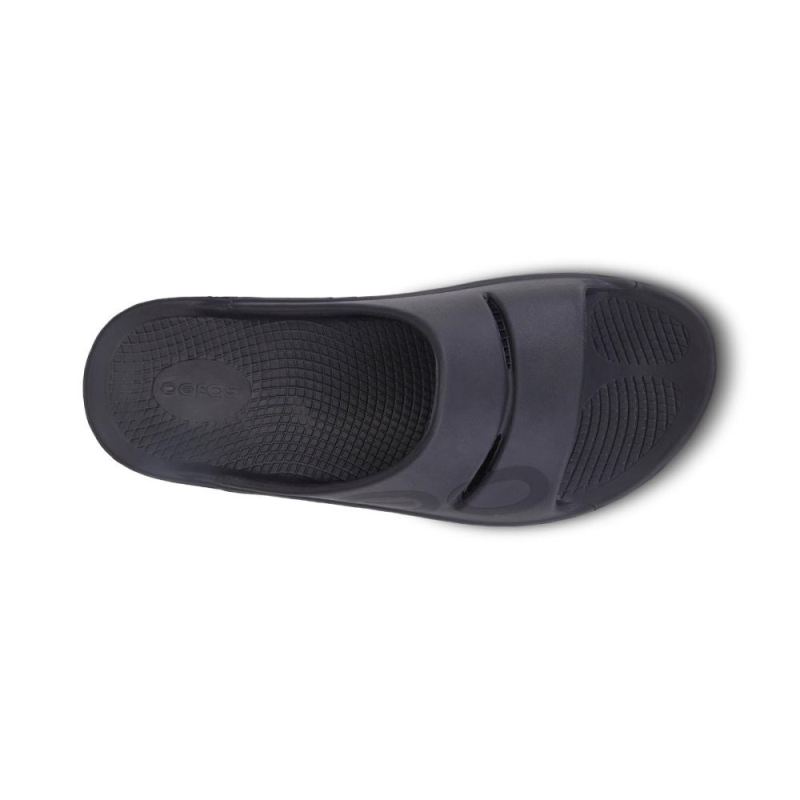 Oofos Men's OOahh Sport Slide Sandal - Black Matte MCnzEZR3