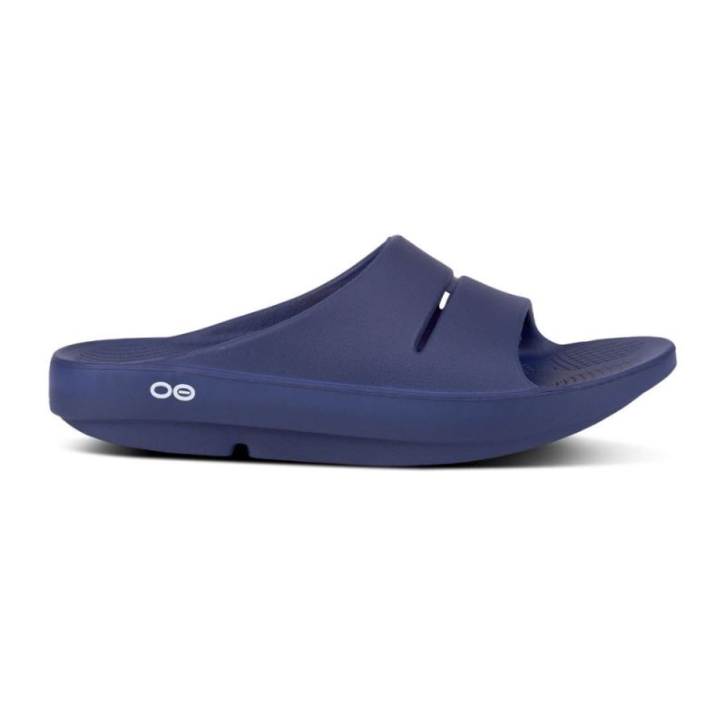 Oofos Men's OOahh Slide Sandal - Navy EDTaz1HP