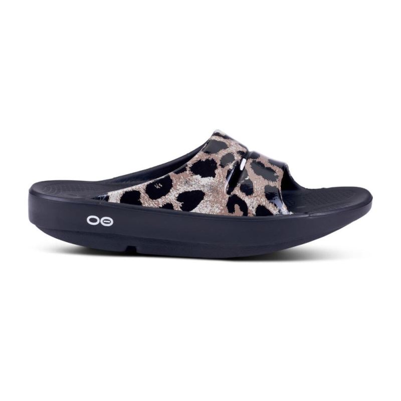 Oofos Women's OOahh Luxe Slide Sandal - Cheetah N6LlclIa