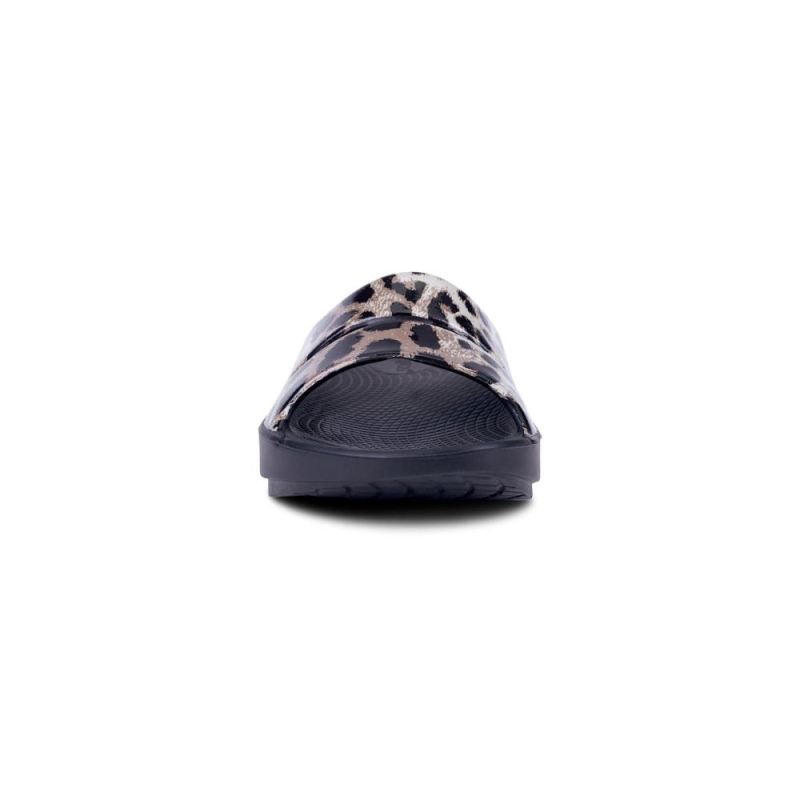 Oofos Women's OOahh Luxe Slide Sandal - Cheetah N6LlclIa