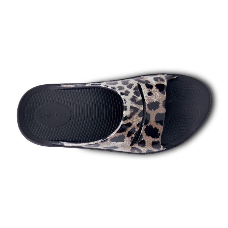 Oofos Women's OOahh Luxe Slide Sandal - Cheetah N6LlclIa
