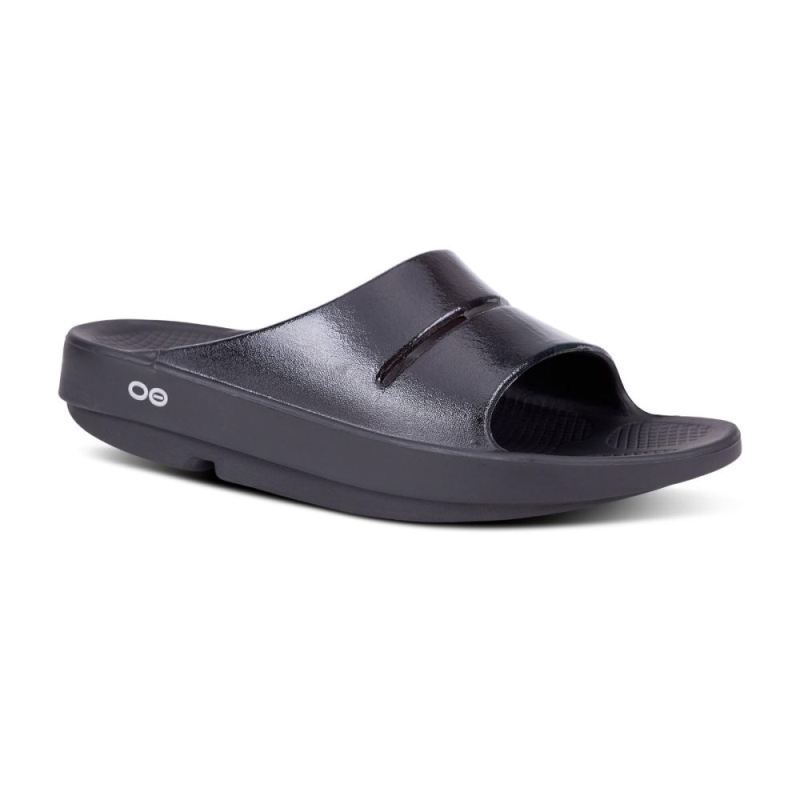 Oofos Women's OOahh Luxe Slide Sandal - Black