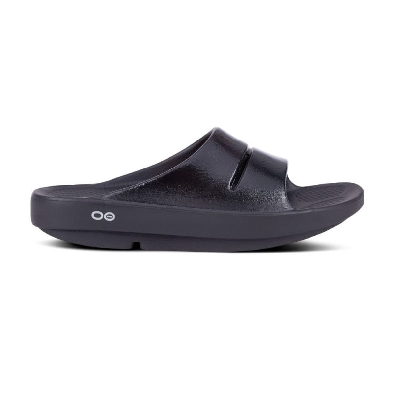 Oofos Women's OOahh Luxe Slide Sandal - Black vjIRh8YN