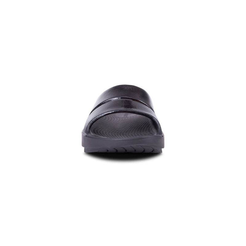 Oofos Women's OOahh Luxe Slide Sandal - Black vjIRh8YN