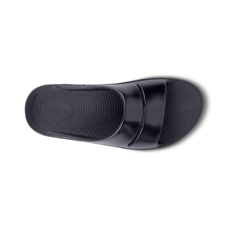 Oofos Women's OOahh Luxe Slide Sandal - Black vjIRh8YN
