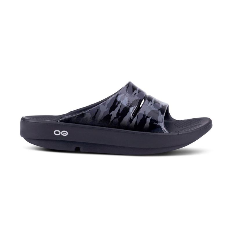 Oofos Women's OOahh Luxe Slide Sandal - Black Camo xZ99v3Qp