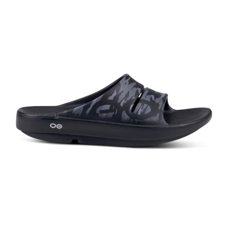 Oofos Women's OOahh Sport Slide Sandal - Black Camo awQETRnb