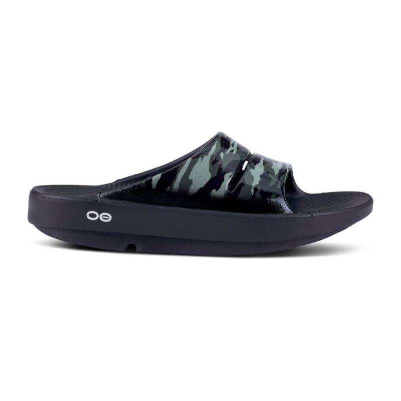 Oofos Women's OOahh Luxe Slide Sandal - Green Camo 2afdgbX0