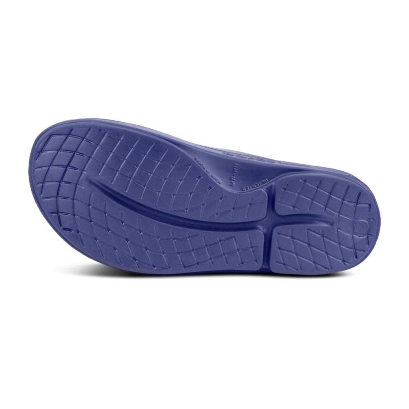 Oofos Women's OOahh Sport Slide Sandal - Navy White WVpcbRzP