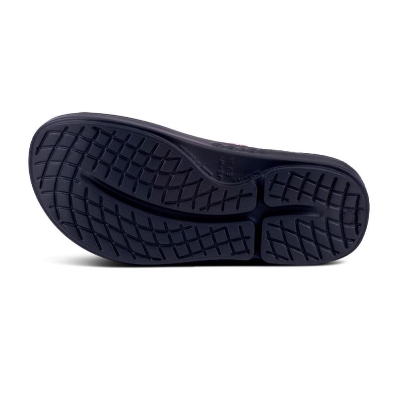 Oofos Women's OOahh Luxe Slide Sandal - Red Bandana 8NMT25D7