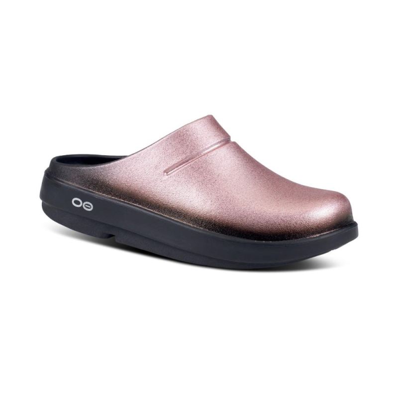 Oofos Women's OOcloog Luxe Clog - Rose Sparkle