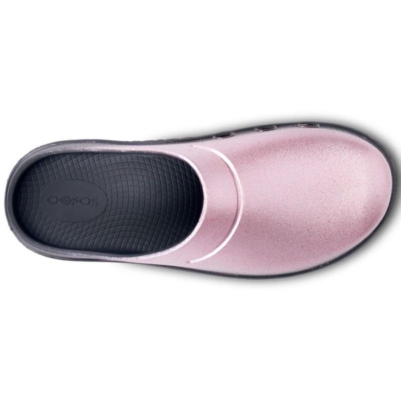Oofos Women's OOcloog Luxe Clog - Rose Sparkle 8oHzYshD