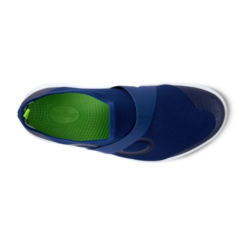 Oofos Men's OOmg Low Shoe - White & Navy xbLuJSfx