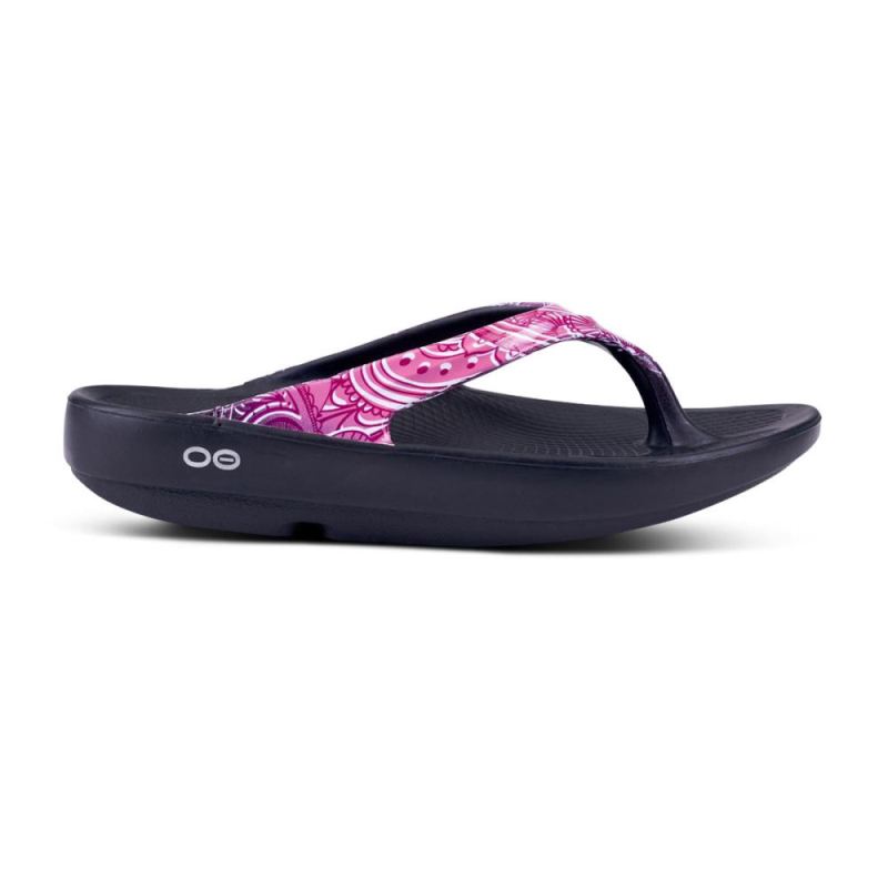 Oofos Women's OOlala Limited Sandal - Pink Paisley Pv0LuAUk