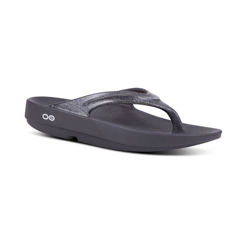 OOFOS WOMEN'S OOLALA LUXE SANDAL - PLATINUM SPARKLE